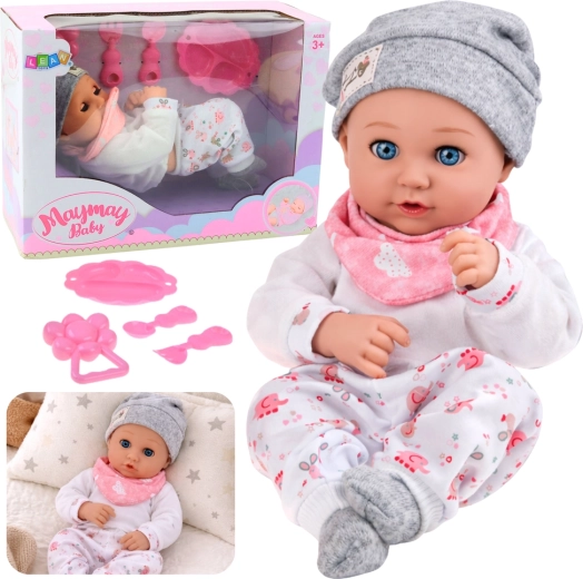 Baby doll with feeding set and accessories 28 cm