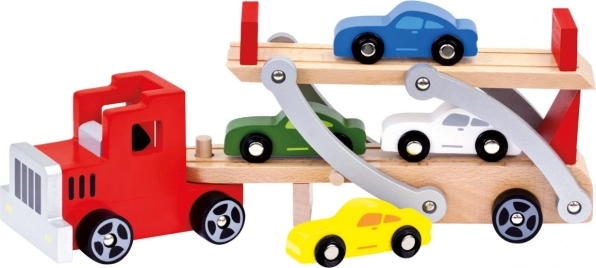Bino Wooden Hauler with Toy Cars