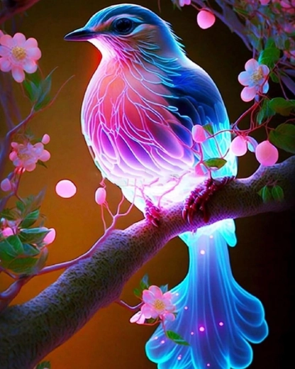 Norimpex Paint by Numbers Magical Glowing Bird 40 × 50 cm