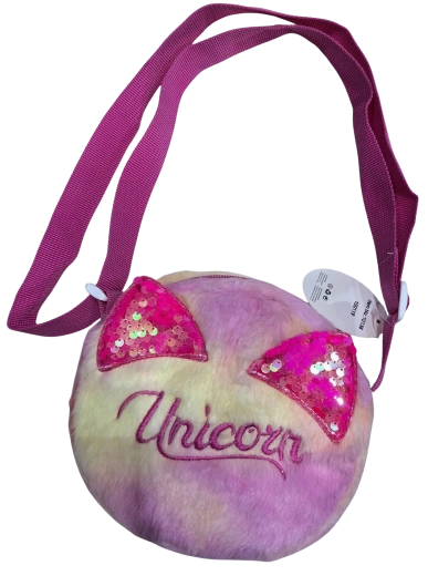 Round kids’ Unicorn handbag with sequin ears
