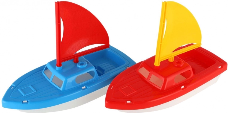 Plastic sailboat for water for kids 12 × 21 cm, 2 colors
