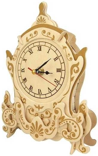 Woodcraft medinis 3D dėlionės laikrodis – svirplys
