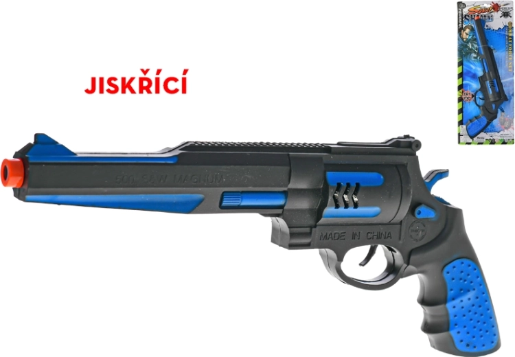 Vaikiškas inercinis pistoletas 35 cm su kibirkščiavimo efektu