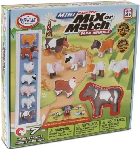 MalBlo Magnetic Mini – ūkio gyvūnėliai, magnetinė konstravimo rinkinys vaikams
