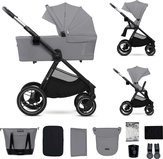 Kinderkraft kombinuotas vežimėlis Nea 2 2in1 platinum grey