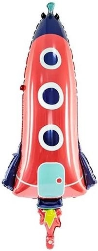 Folinis balionas „Raketa“, spalvų mišinys 44 × 115 cm