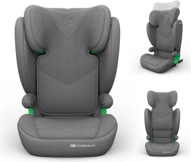 Kinderkraft automobilinė kėdutė Junior fix 2 plus i-size pilka (100–150 cm)
