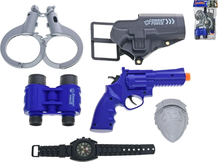 Police set with toy gun and accessories for kids