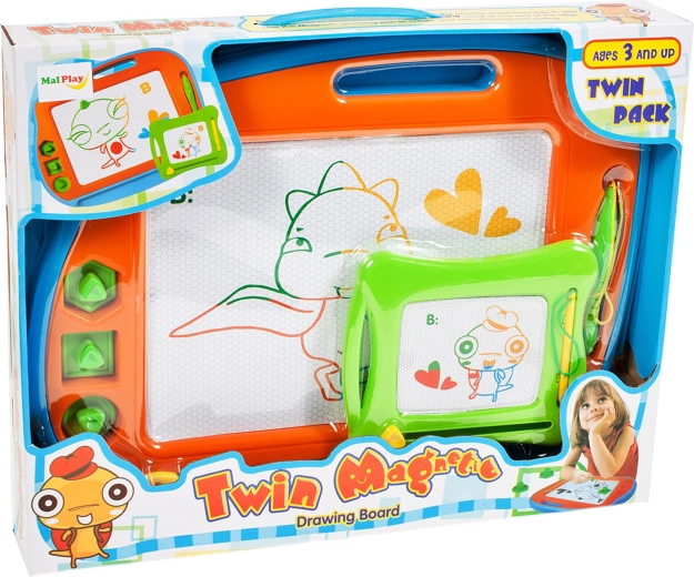 Magnetinė piešimo lentelė 2in1 su trintuku ir antspaudais