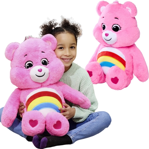 Pliušinis meškiukas CARE BEARS Cheer Bear, rožinis, 60 cm
