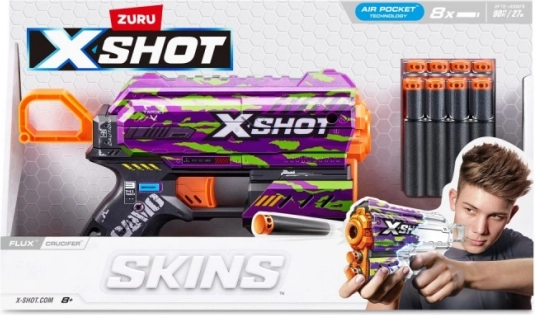 X-Shot Skins Flux – putų šovinių pistoletas Crucifer (8 strėlytės)