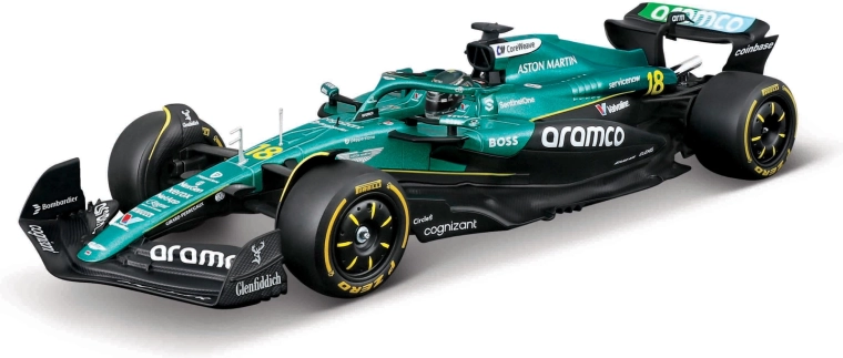 Bburago RACE F1 Aston Martin AMR25 2025 Lance Stroll 1:24 dekoratyvinėje dėžutėje