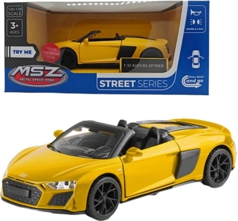 MSZ Audi R8 Spyder modelis su šviesos ir garso efektais, raudonas