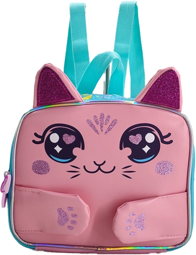 Vaikiška kuprinė 3D rožinė katytė 24 cm