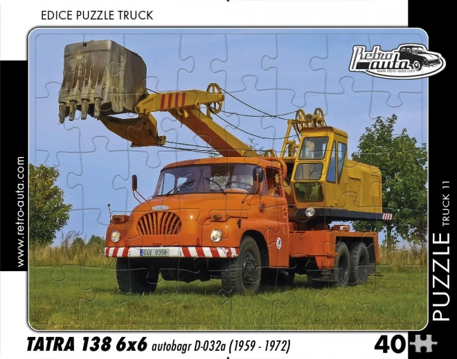 Retro dėlionė Tatra 138 6x6 ekskavatorius, 40 dalių