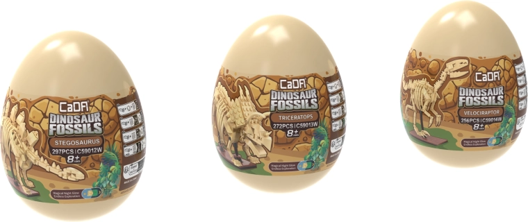 Trys dinozaurai vienoje kolekcijoje