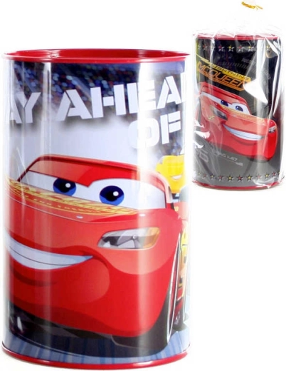 Vaikiška metalinė taupyklė Cars 15 cm, apvali – 1 vnt.