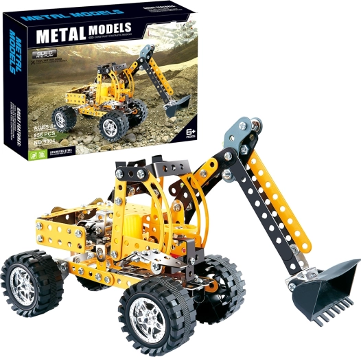 Metal Construction Kit: Wheeled Excavator, 256 Pieces