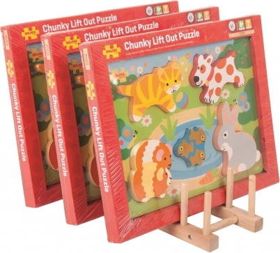 Bigjigs Toys medinis dėlionių stovas