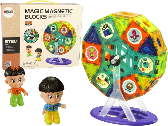 Magnetinis 3D konstruktorius – apžvalgos ratas ir karuselė, 71 detalė