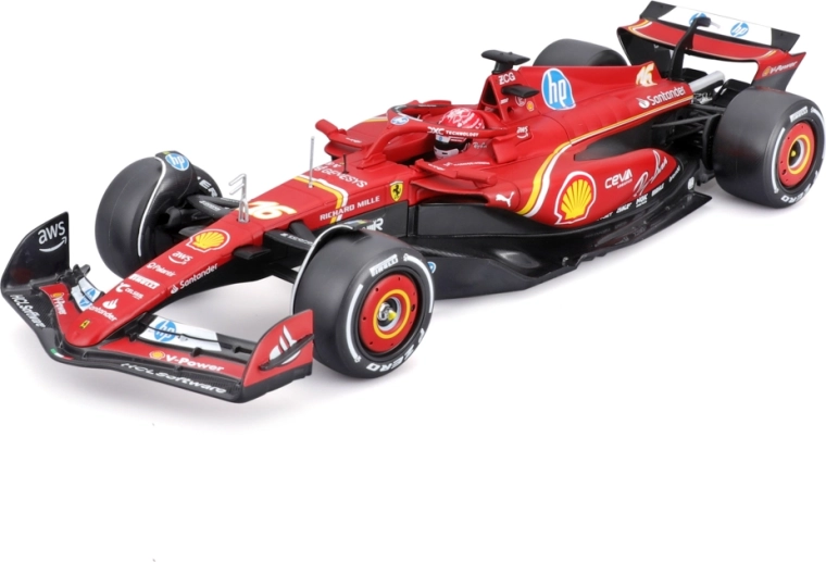 Bburago Ferrari SF-24 (2024) Charles Leclerc 1:24 akrilinėje dėžutėje