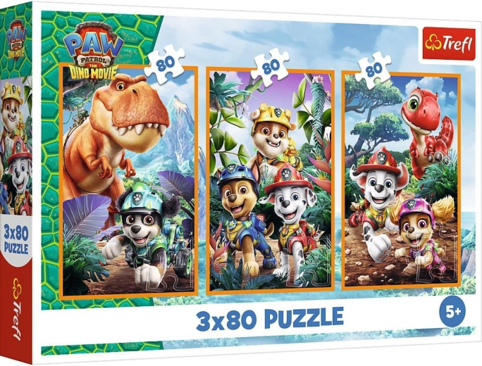 Dėlionė 3in1 „Letenėlių patrulis“: dinozaurų herojai (3×80 detalių)