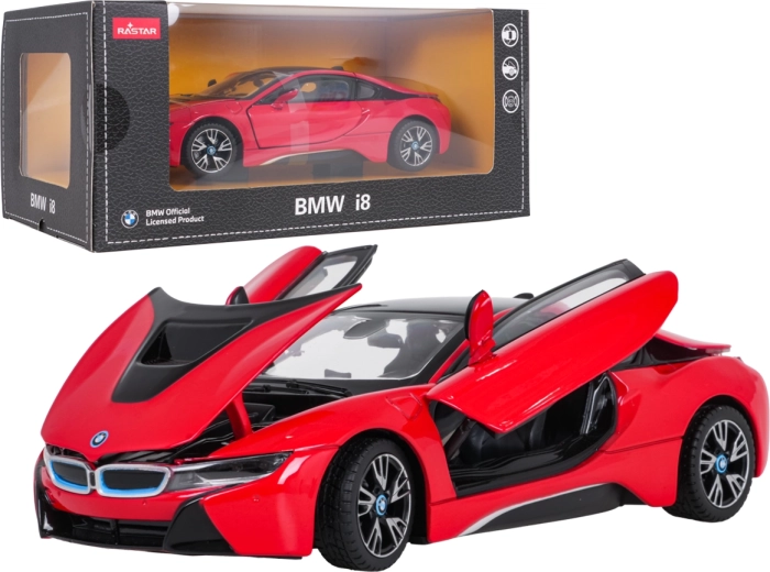 RASTAR BMW i8 Metal Car Model, 1:24 Scale, Red