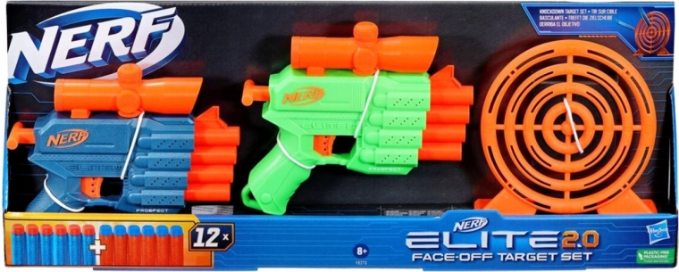 Nerf Elite 2.0 Face-Off rinkinys su taikiniu ir 2 blasteriais