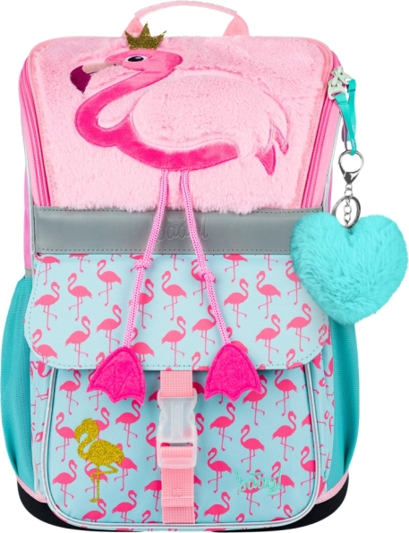 Mokyklinė kuprinė su flamingo motyvu