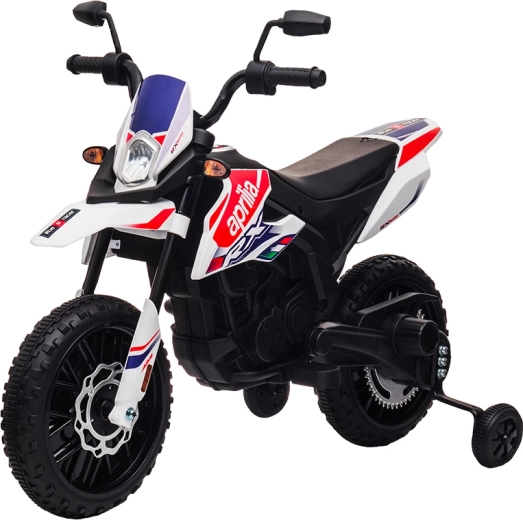Vaikiškas elektrinis motociklas Aprilia RX-125 baltas