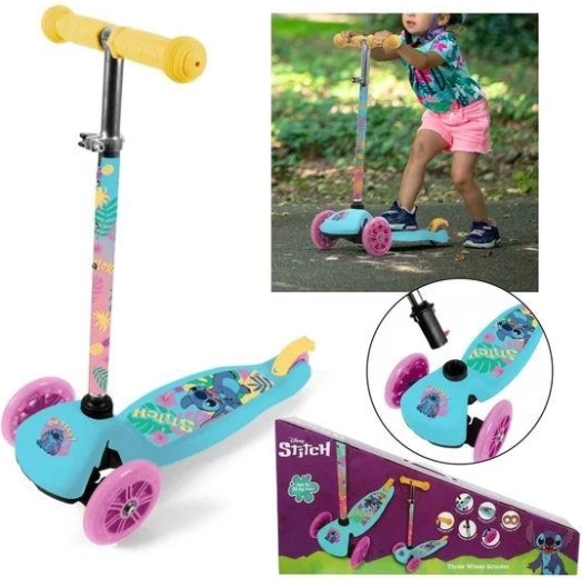 Vaikiškas triratis paspirtukas Disney Stitch