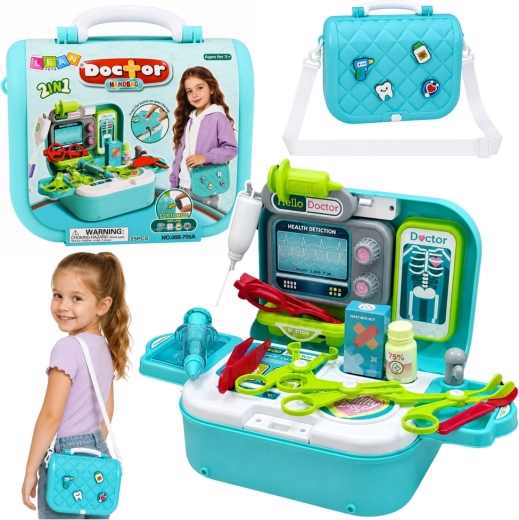 Children’s doctor set 2-in-1 in a suitcase with a portable clinic - 1 piece