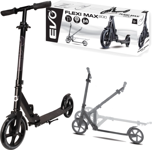 EVO paspirtukas Flexi Max 200 juodas su stoveliu ir diržu 8+
