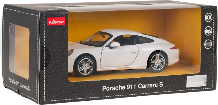 Metalinis Porsche 911 modelis, mastelis 1:24, baltas RASTAR
