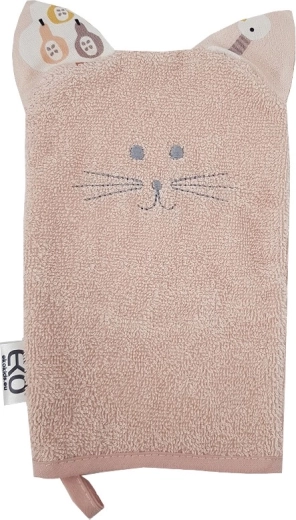 EKO medvilninė kempinėlė su ausytėmis Bear Beige 20 × 15 cm