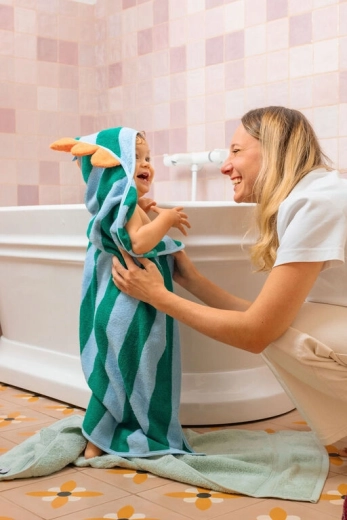 Quut cotton hooded towel Dino 75 × 75 cm