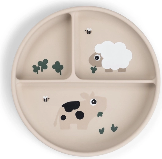 Done by Deer suction divided plate Stick&Stay Tiny farm sand