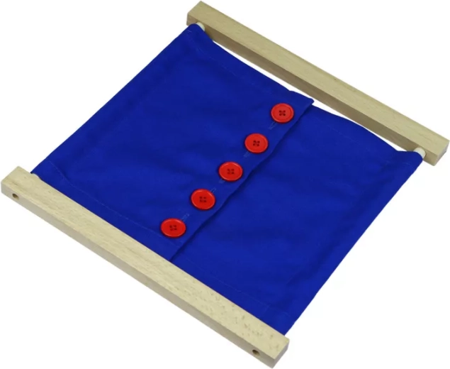 Montessori užsegimo rėmelis su didelėmis sagomis