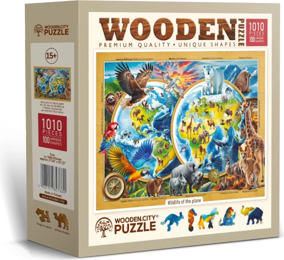 Medinė dėlionė WOODEN CITY Laukinių gyvūnų planeta – 1010 dalių