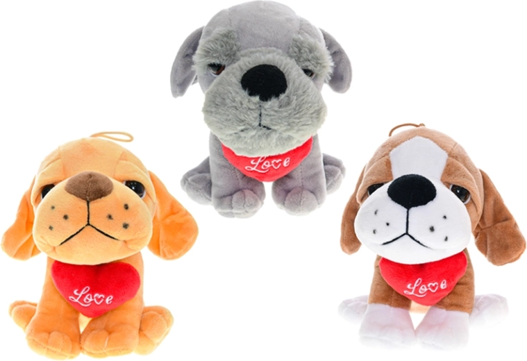 Plush Puppy with Love Heart 15 cm