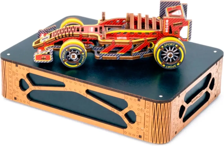 Medinė 3D dėlionė – lenktyninis bolidas, ribotas leidimas WOODEN CITY