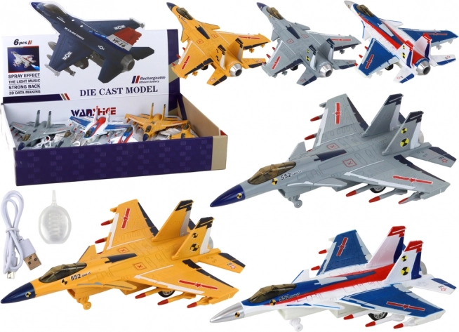 Children's model airplane with steam and sound effects