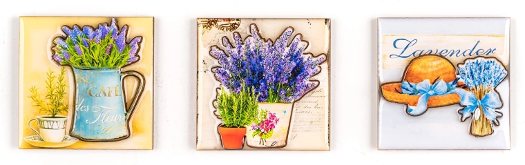 Lavender Magnets – set of 3 pieces, mixed designs