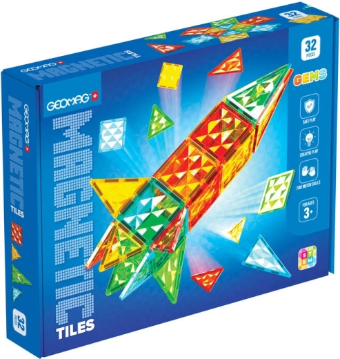 Magnetinė konstruktoriaus rinkinys GEOMAG Gems Rocket – 32 dalių