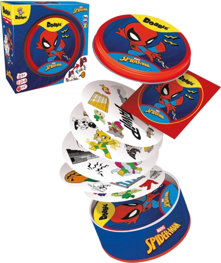 Asmodee Dobble Spider-Man – greita pastabumo stalo žaidimas metalinėje dėžutėje