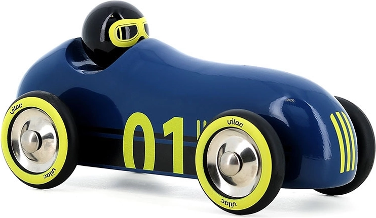Vilac medinis automobilis Old Sport Compet tamsiai mėlynas
