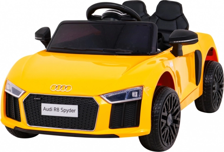Audi R8 Spyder electric ride-on car (battery powered) – yellow with remote control