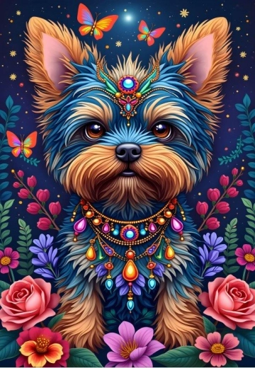 Alipson puzzle Puppy in the Realm of Flowers 1000 pieces
