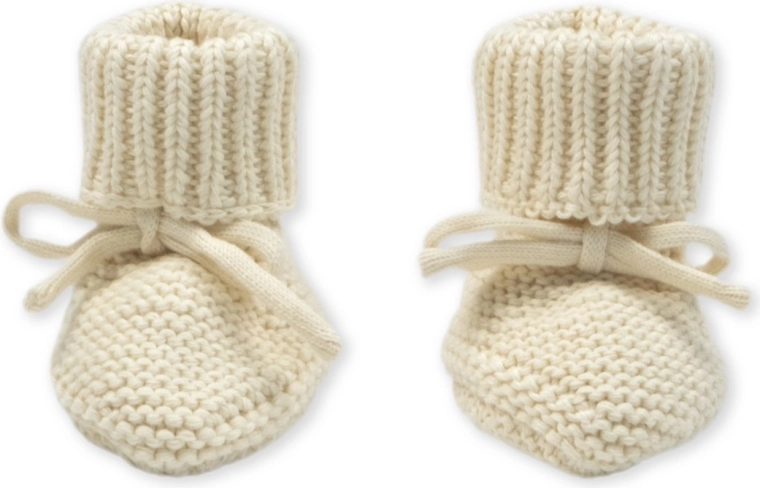 Lodger knitted booties butter 0–6 months