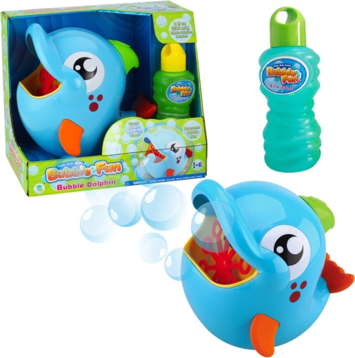 Burbulų aparatas delfinas su 236 ml papildymu – Bubble Fun